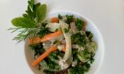 Rezeptbild angerichteter "warmer Linsensalat mit Fenchel, Karotte und Kräutern".